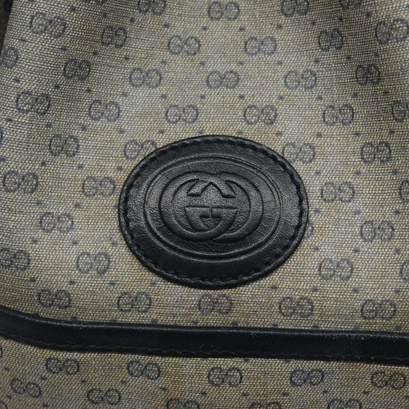 GUCCI Micro GG Supreme Shoulder Bag PVC Navy Gold Auth MX035