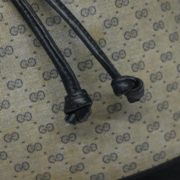 GUCCI Micro GG Supreme Shoulder Bag PVC Navy Gold Auth MX035