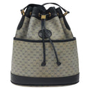 GUCCI Micro GG Supreme Shoulder Bag PVC Navy Gold Auth MX035-13