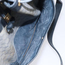 GUCCI Micro GG Supreme Shoulder Bag PVC Navy Gold Auth MX035-11
