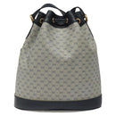 GUCCI Micro GG Supreme Shoulder Bag PVC Navy Gold Auth MX035-2