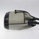 GUCCI Micro GG Supreme Shoulder Bag PVC Navy Gold Auth MX035-3