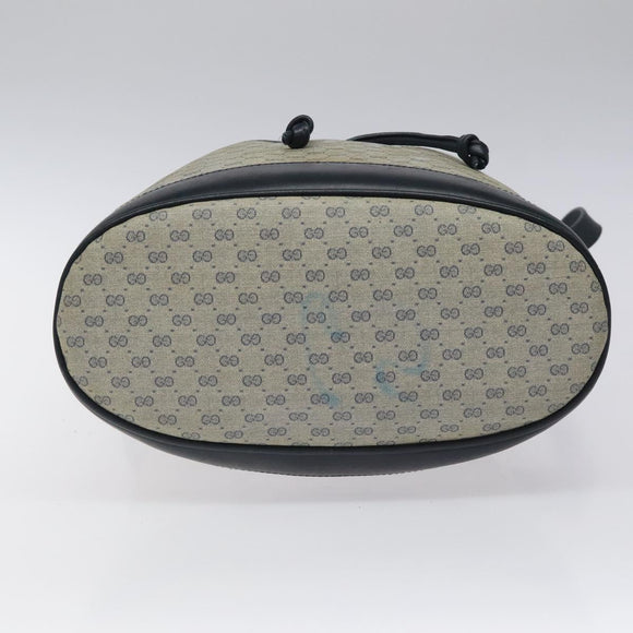 GUCCI Micro GG Supreme Shoulder Bag PVC Navy Gold Auth MX035