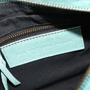 BALENCIAGA The Shoulder Bag Leather Light Blue 138226 Auth MX037-16
