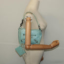BALENCIAGA The Shoulder Bag Leather Light Blue 138226 Auth MX037-23