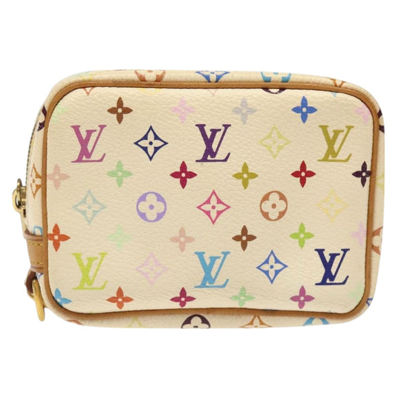 LOUIS VUITTON Monogram Multicolor Trousse Wapity Pouch White M58033 Auth MX041V