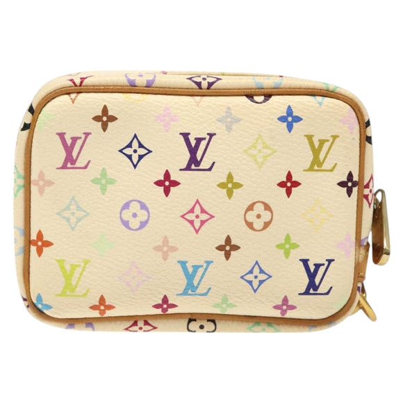 LOUIS VUITTON Monogram Multicolor Trousse Wapity Pouch White M58033 Auth MX041V