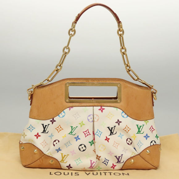 LOUIS VUITTON Monogram Multicolor Judy GM Shoulder Bag White M40253 Auth MX042V