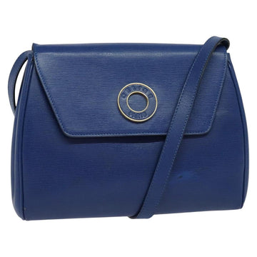 CELINE Shoulder Bag Leather Blue Gold Auth MX045