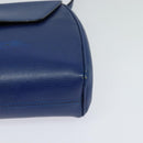 CELINE Shoulder Bag Leather Blue Gold Auth MX045-15