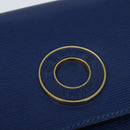 CELINE Shoulder Bag Leather Blue Gold Auth MX045-17