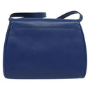 CELINE Shoulder Bag Leather Blue Gold Auth MX045-2