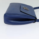 CELINE Shoulder Bag Leather Blue Gold Auth MX045-4