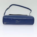 CELINE Shoulder Bag Leather Blue Gold Auth MX045-5