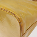 LOUIS VUITTON Monogram Vernis Houston Hand Bag Beige M91004 LV Auth MX047-16