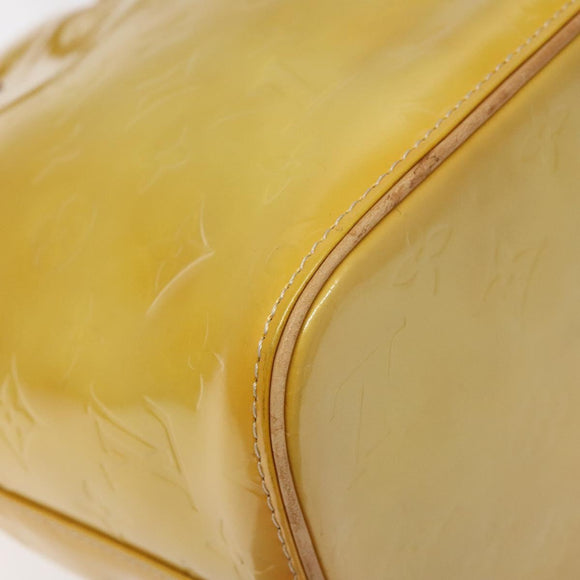 LOUIS VUITTON Monogram Vernis Houston Hand Bag Beige M91004 LV Auth MX047