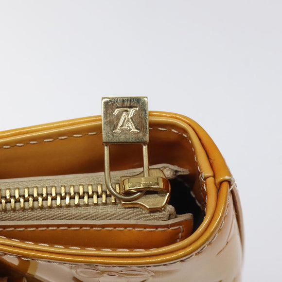 LOUIS VUITTON Monogram Vernis Houston Hand Bag Beige M91004 LV Auth MX047