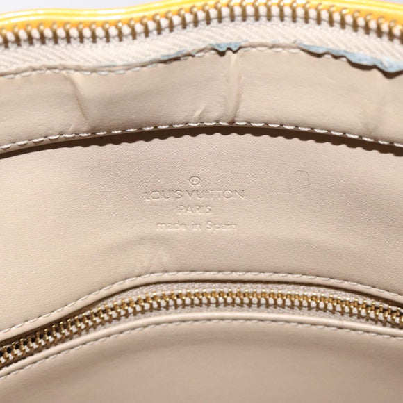 LOUIS VUITTON Monogram Vernis Houston Hand Bag Beige M91004 LV Auth MX047