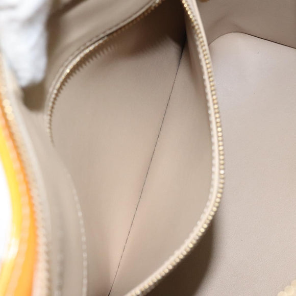 LOUIS VUITTON Monogram Vernis Houston Hand Bag Beige M91004 LV Auth MX047