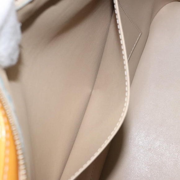 LOUIS VUITTON Monogram Vernis Houston Hand Bag Beige M91004 LV Auth MX047