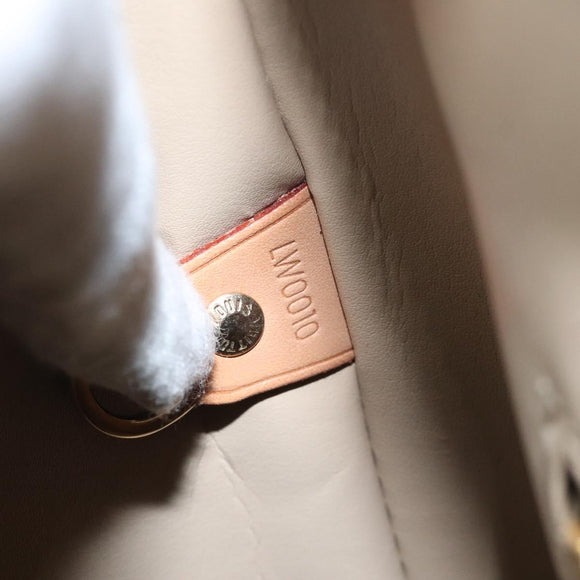 LOUIS VUITTON Monogram Vernis Houston Hand Bag Beige M91004 LV Auth MX047