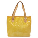 LOUIS VUITTON Monogram Vernis Houston Hand Bag Beige M91004 LV Auth MX047-2