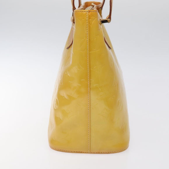 LOUIS VUITTON Monogram Vernis Houston Hand Bag Beige M91004 LV Auth MX047