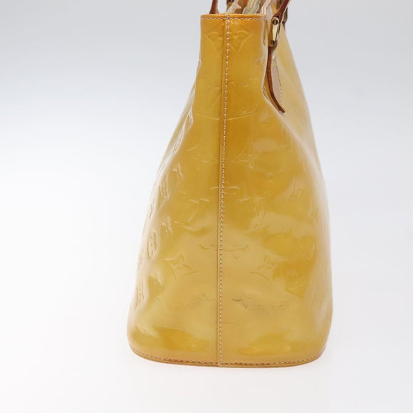 LOUIS VUITTON Monogram Vernis Houston Hand Bag Beige M91004 LV Auth MX047