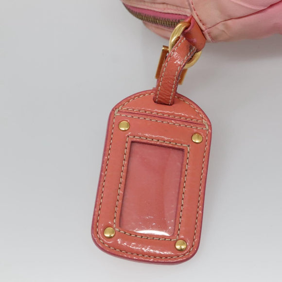 PRADA Shoulder Bag Nylon Pink Gold Auth MX052