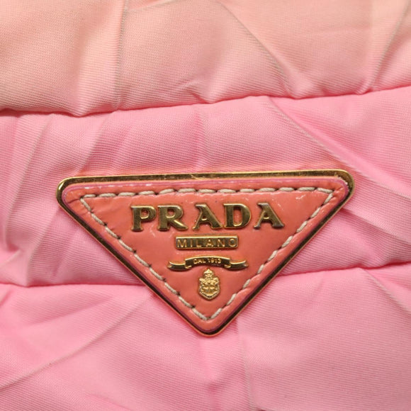 PRADA Shoulder Bag Nylon Pink Gold Auth MX052