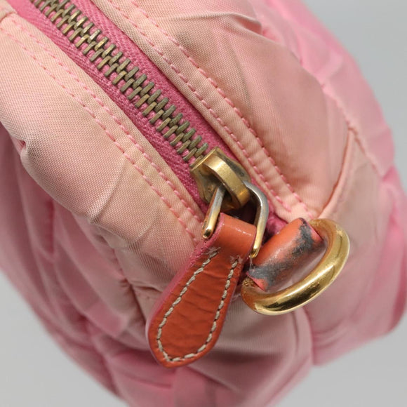 PRADA Shoulder Bag Nylon Pink Gold Auth MX052