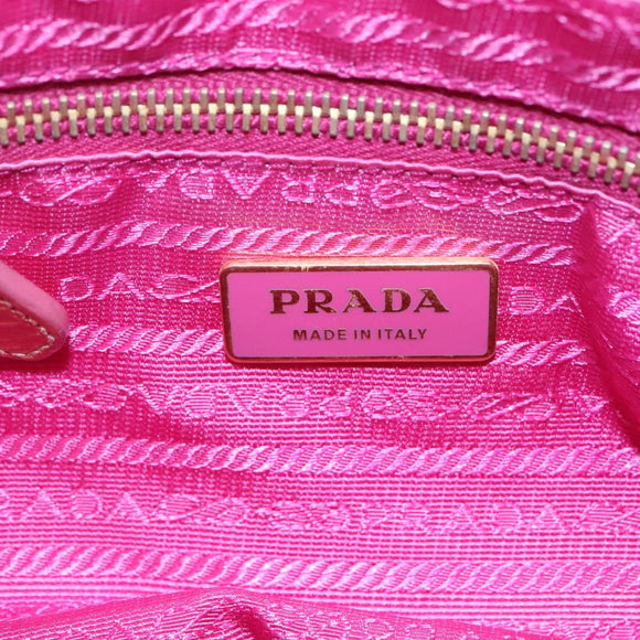 PRADA Shoulder Bag Nylon Pink Gold Auth MX052