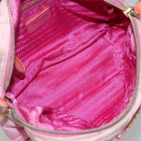 PRADA Shoulder Bag Nylon Pink Gold Auth MX052
