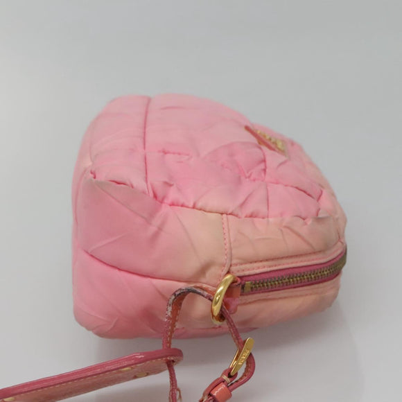 PRADA Shoulder Bag Nylon Pink Gold Auth MX052