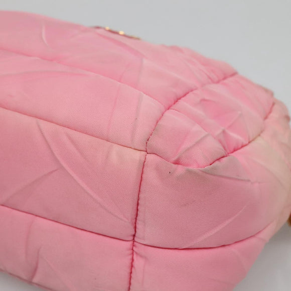 PRADA Shoulder Bag Nylon Pink Gold Auth MX052