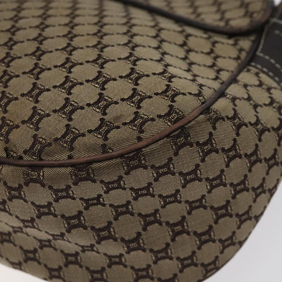 CELINE Macadam Canvas Shoulder Bag Brown Auth MX053