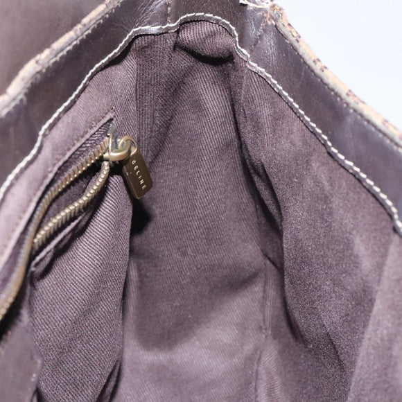 CELINE Macadam Canvas Shoulder Bag Brown Auth MX053