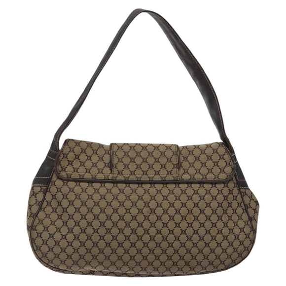 CELINE Macadam Canvas Shoulder Bag Brown Auth MX053