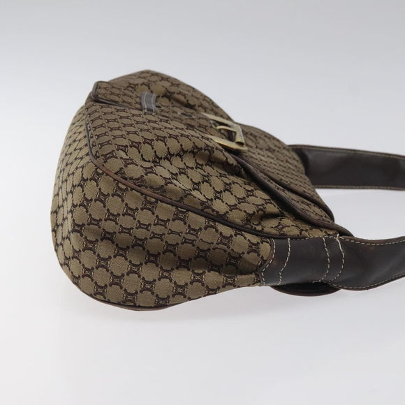 CELINE Macadam Canvas Shoulder Bag Brown Auth MX053