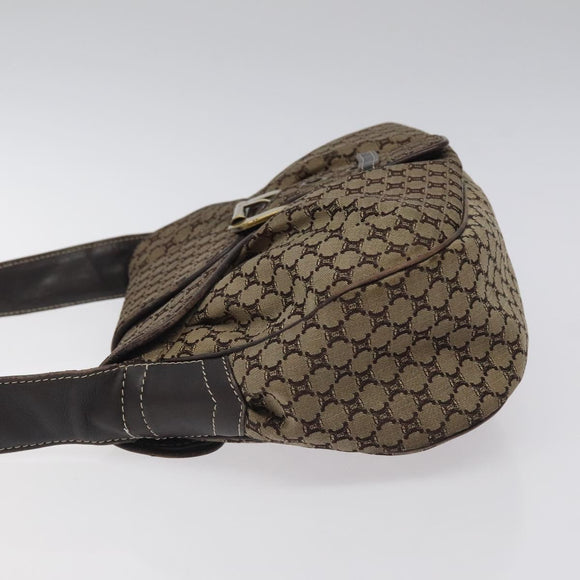 CELINE Macadam Canvas Shoulder Bag Brown Auth MX053