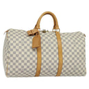 LOUIS VUITTON Damier Azur Keepall 50 Boston Bag N41430 LV Auth MX064-1