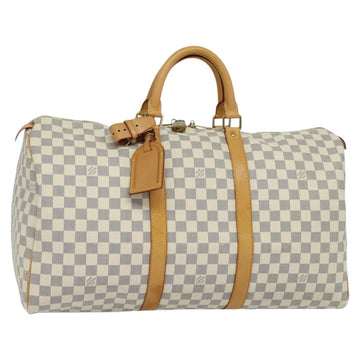 LOUIS VUITTON Damier Azur Keepall 50 Boston Bag N41430 LV Auth MX064
