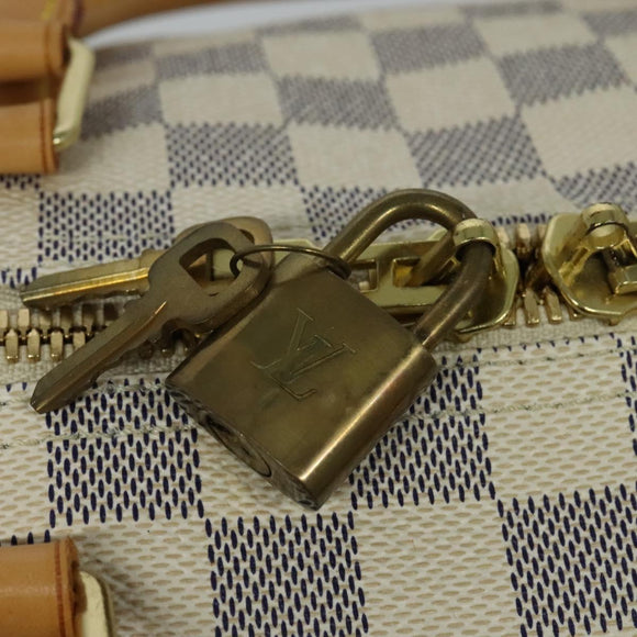 LOUIS VUITTON Damier Azur Keepall 50 Boston Bag N41430 LV Auth MX064