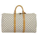LOUIS VUITTON Damier Azur Keepall 50 Boston Bag N41430 LV Auth MX064-3
