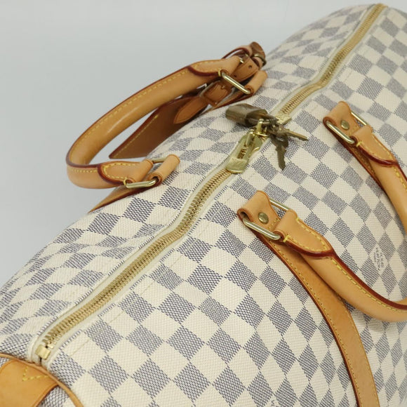 LOUIS VUITTON Damier Azur Keepall 50 Boston Bag N41430 LV Auth MX064