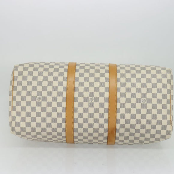 LOUIS VUITTON Damier Azur Keepall 50 Boston Bag N41430 LV Auth MX064