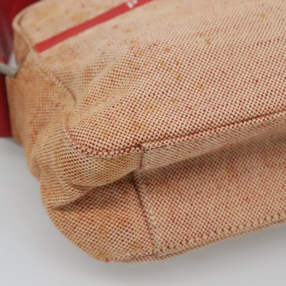 PRADA Sports Shoulder Bag Canvas Beige Red Auth MX065