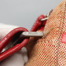PRADA Sports Shoulder Bag Canvas Beige Red Auth MX065-9