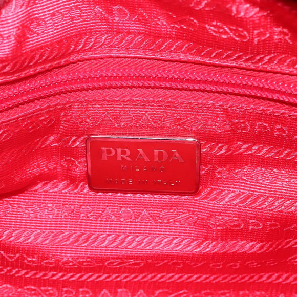PRADA Sports Shoulder Bag Canvas Beige Red Auth MX065