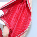 PRADA Sports Shoulder Bag Canvas Beige Red Auth MX065-11